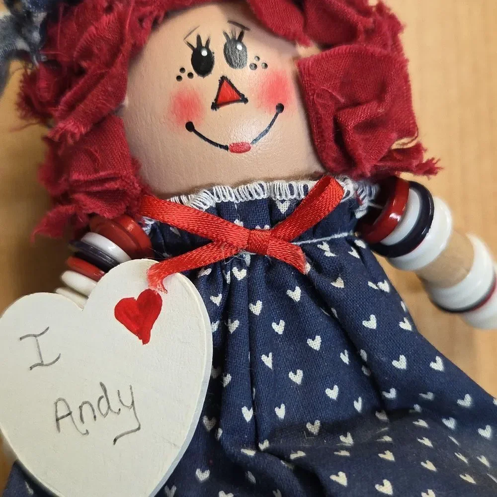 Raggedy Ann and Andy Dolls With Button Arms‎ And Legs Plus Little Golden Book